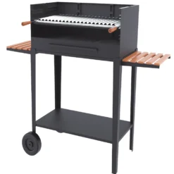 Barbacoa De Carbón Y Leña 60 Cm Con Carro