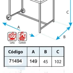 Barbacoa Argentina 149 Cm. Con Elevador -Ofertas Sabores BBQ Tienda Barbacoa Argentina 149 cm con Elevador 3