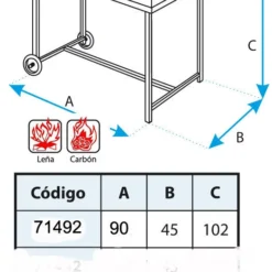 Barbacoa Argentina 90 Cm. Con Elevador -Ofertas Sabores BBQ Tienda Barbacoa Argentina 90 cm con Elevador 3