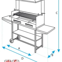 Barbacoa Chimenea Todo Metal Extra Grande -Ofertas Sabores BBQ Tienda Barbacoa Chimenea Todo Metal Extra Grande 3