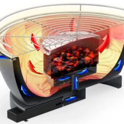 Barbacoa Portatil Sin Humo Vesubio Gris -Ofertas Sabores BBQ Tienda Barbacoa Portatil Sin Humo Vesubio Gris 14