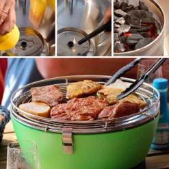 Barbacoa Portatil Sin Humo Vesubio Verde -Ofertas Sabores BBQ Tienda Barbacoa Portatil Sin Humo Vesubio Verde 15