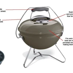 Weber Smokey Joe Premium 37 Cm Gris Humo -Ofertas Sabores BBQ Tienda Barbacoa a carbon Weber Smokey Joe Premium Gris Humo 5