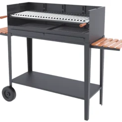 Barbacoa De Carbón Y Leña 100 Cm Con Carro