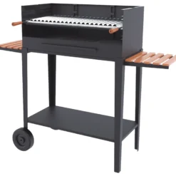 Barbacoa De Carbón Y Leña 80 Cm Con Carro
