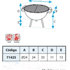 IMEX Barbacoa De Mesa Redonda 24 Cm. -Ofertas Sabores BBQ Tienda Barbacoa de Mesa Redonda 24 cm 3
