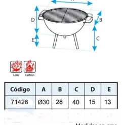 IMEX Barbacoa De Mesa Redonda 30 Cm. -Ofertas Sabores BBQ Tienda Barbacoa de Mesa Redonda 30 cm 3
