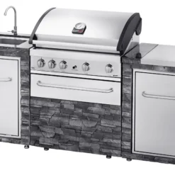 Cocina Exterior Acero Inoxidable Y Piedra Alicante