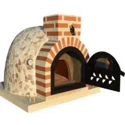 Horno Montado Mármol Crema 75 Cm. -Ofertas Sabores BBQ Tienda Horno montado Marmol Crema 2