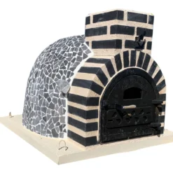 Horno Montado Mármol Negro Y Blanco 90 Cm.