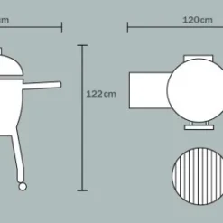 Kamado Monolith Classic Pro Series 2.0 Negro Con Carro -Ofertas Sabores BBQ Tienda Kamado Monolith Completo Negro medida
