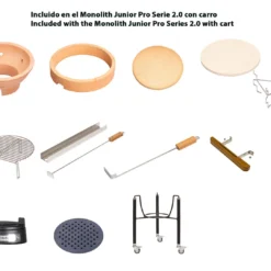 Kamado Monolith Junior Pro Series 2.0 Burdeos Con Pies -Ofertas Sabores BBQ Tienda Kamado Monolith Junior Negro con Pies 121 1