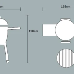 Kamado Monolith Le Chef Pro Series 2.0 Burdeos Con Pies -Ofertas Sabores BBQ Tienda Kamado Monolith LeCHEF Rojo 051J