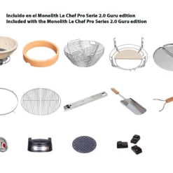 Kamado Monolith Le Chef Pro Series 2.0 Burdeos Sin Pies -Ofertas Sabores BBQ Tienda Kamado Monolith Lechef Rojo 123