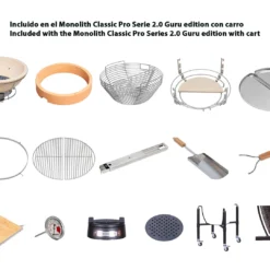 Kamado Monolith Classic Pro Series 2.0 Guru Edition Con Carro -Ofertas Sabores BBQ Tienda barbacoa kamado carbon monolith classic pro serie 2 0 GURU con carro y mesas 1